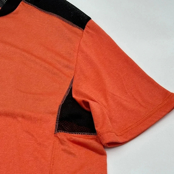 Fourcast Performance Shirt Mens L Black And Orange Activewear Workout Mesh - Picture 3 of 10